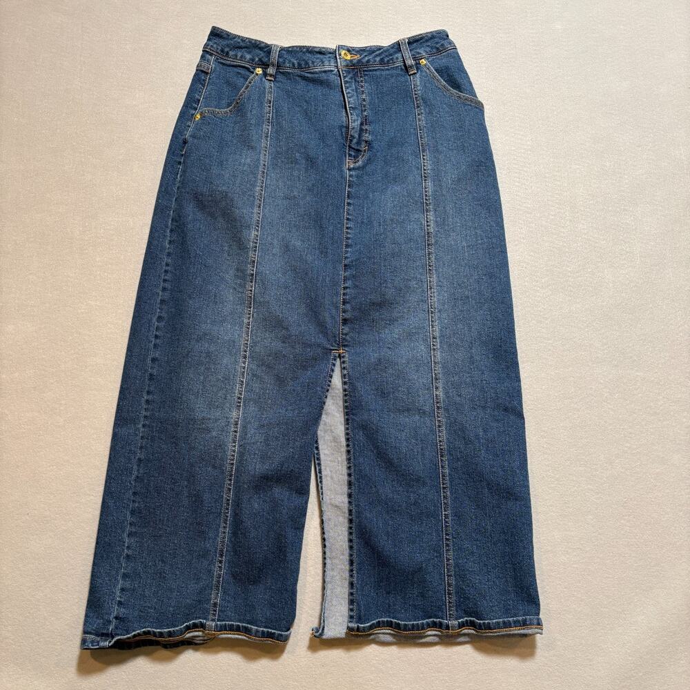 INC International Concepts Womens Denim Midi Skirt High Rise Blue Size 12/31